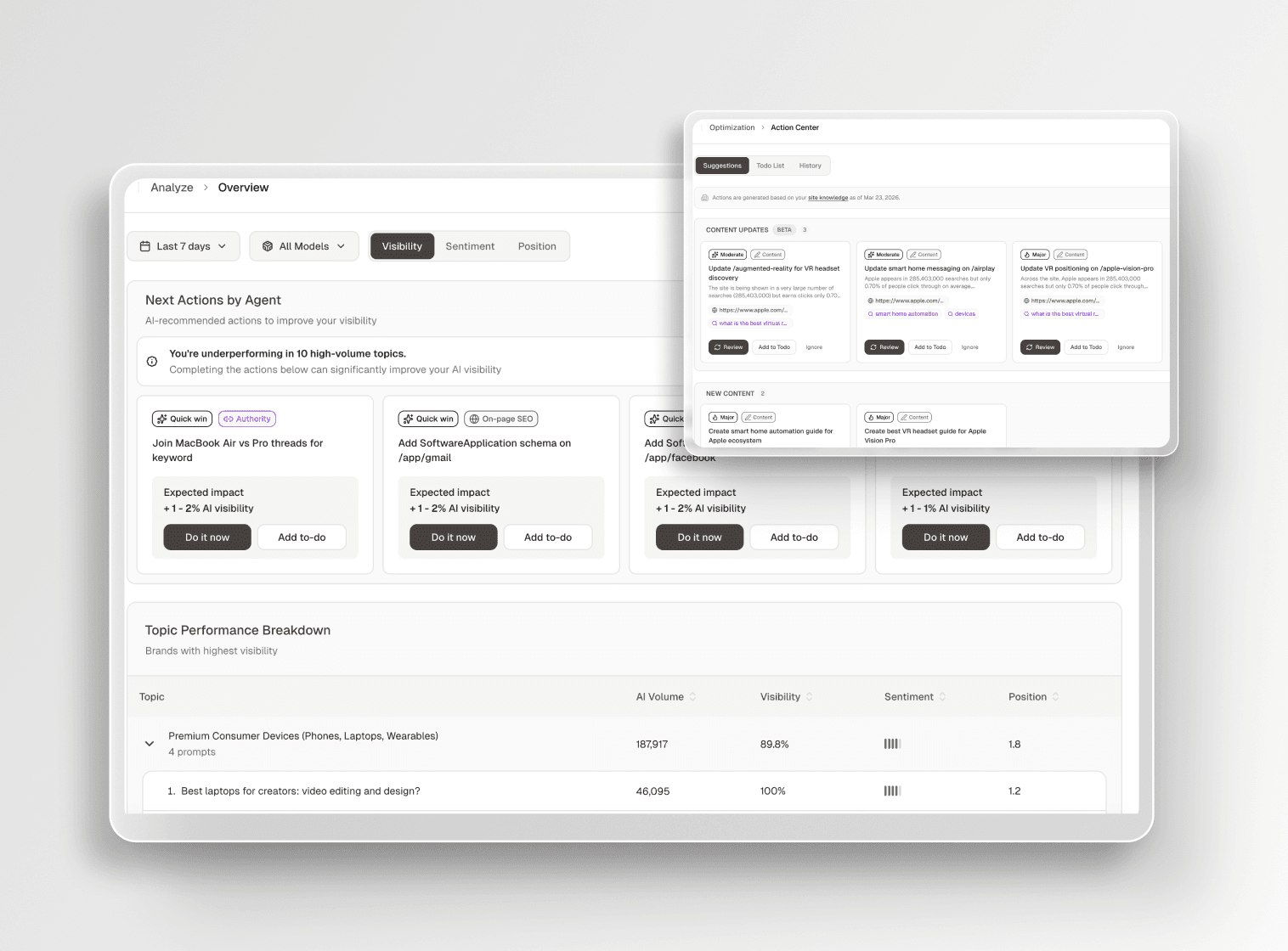 One-click GEO execution dashboard