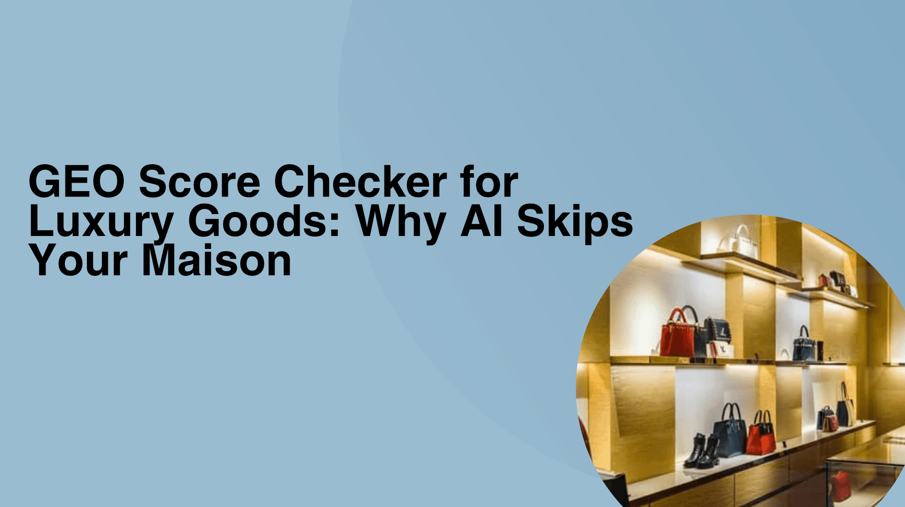 GEO Score Checker for Luxury Goods: Why AI Skips Your Maison