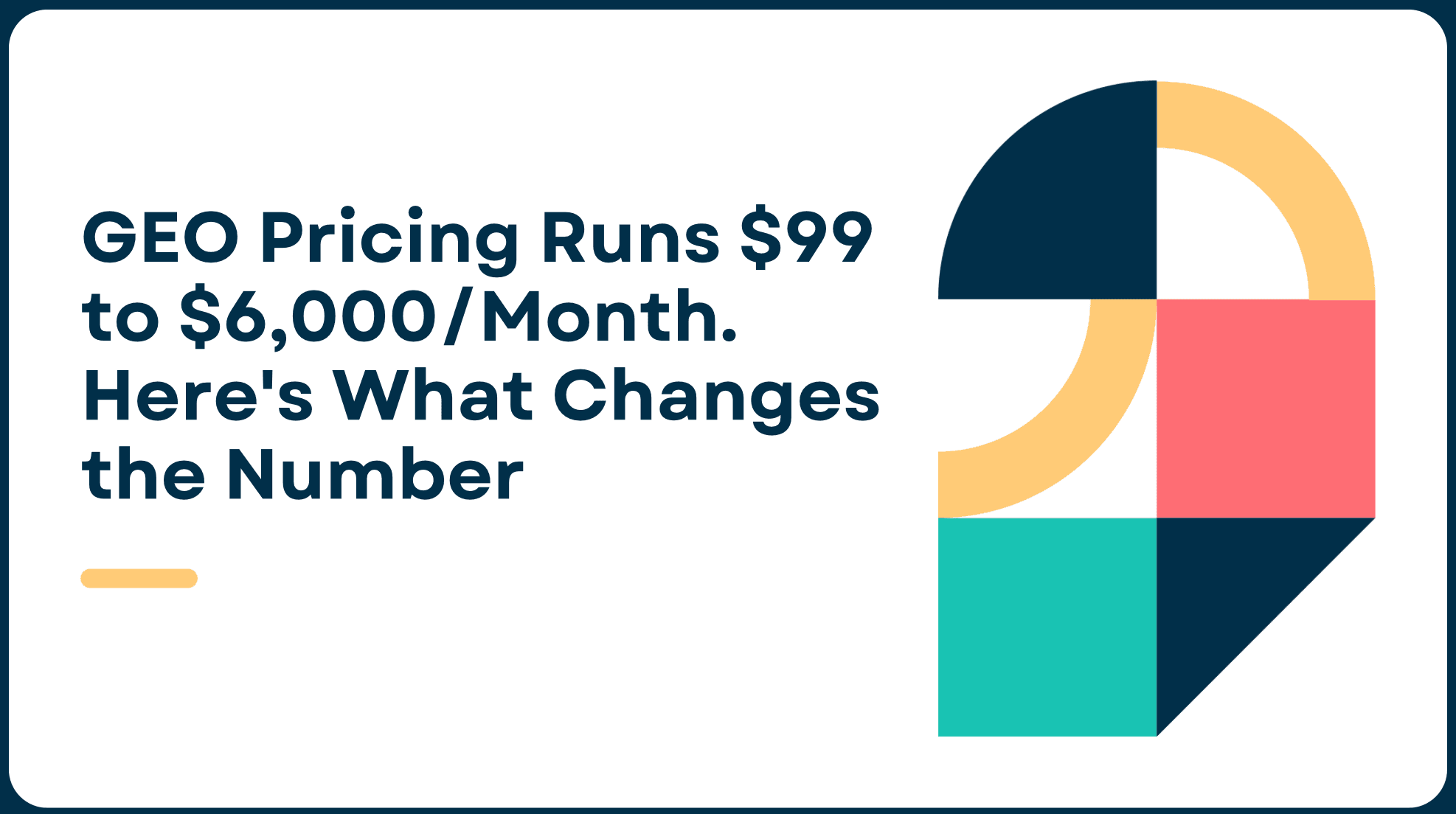 GEO Pricing Runs $99 to $6,000/Month. Here’s What Changes the Number
